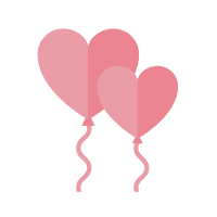 Rosa Luftballons in Herzform